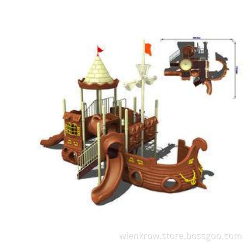Childrens Anti-UV Pirate ship Playground Equipment for Gard